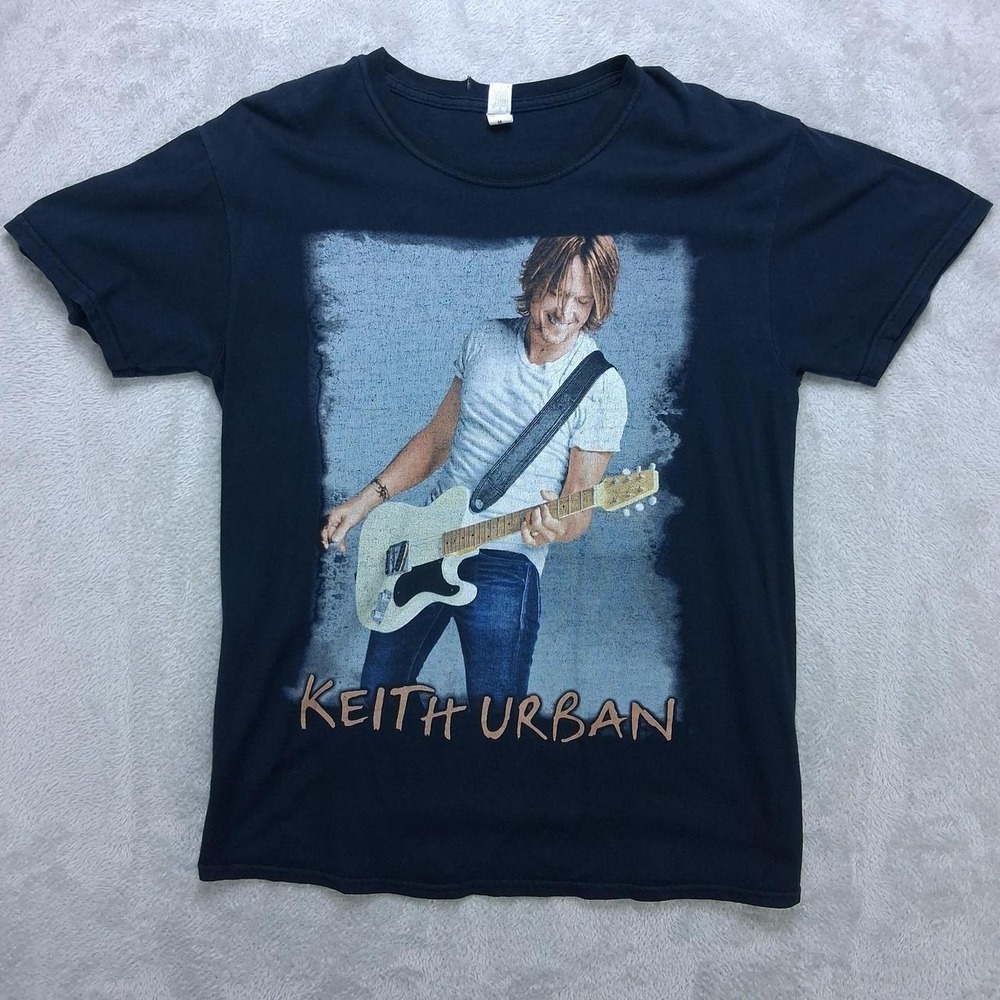 Keith Urban 2011 World Tour Graphic Band Tee Black Size M Mens Short Sleeve